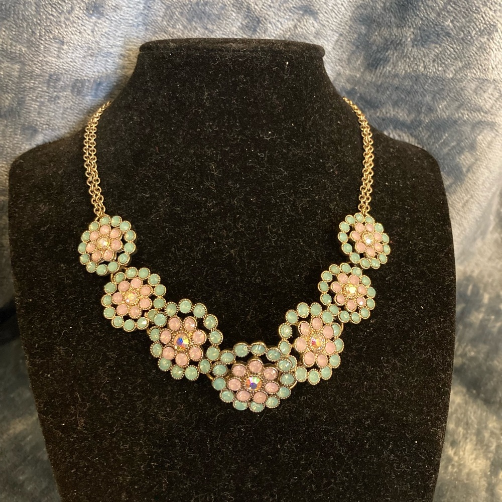 Pretty necklace, pink and pretty shade of blue